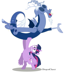 Size: 1000x1113 | Tagged: safe, artist:dragonchaser123, discord, twilight sparkle, alicorn, pony, g4, three's a crowd, blue flu, lifting, simple background, transparent background, twilight sparkle (alicorn), vector