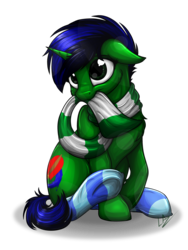 Size: 3000x4000 | Tagged: safe, artist:lupiarts, oc, oc only, pony, clothes, scarf, socks, solo, striped socks
