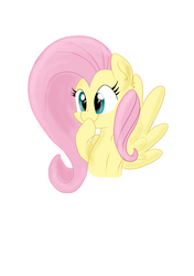 Size: 2456x3484 | Tagged: safe, artist:meowmavi, fluttershy, g4, bust, cute, female, high res, hoof on chin, portrait, simple background, smiling, solo, white background