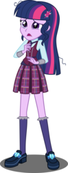 Size: 3000x7547 | Tagged: safe, artist:anhel032015, sci-twi, twilight sparkle, equestria girls, g4, my little pony equestria girls: friendship games, absurd resolution, clothes, crying, crystal prep academy, crystal prep academy uniform, female, loose hair, messy hair, missing accessory, original hair, pleated skirt, school uniform, simple background, skirt, solo, transparent background, vector
