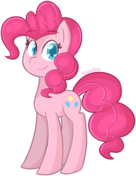 Size: 840x1080 | Tagged: safe, artist:cinnajen, pinkie pie, g4, female, looking at you, simple background, smiling, solo, standing, transparent background
