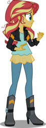 Size: 1354x3713 | Tagged: safe, artist:anhel032015, sunset shimmer, equestria girls, g4, my little pony equestria girls: friendship games, clothes, female, high heel boots, leather jacket, simple background, solo, transparent background, vector