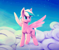 Size: 704x600 | Tagged: safe, artist:rodrigues404, oc, oc only, oc:chasing dawn, pegasus, pony, animated, solo