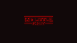 Size: 1366x768 | Tagged: safe, logo parody, parody, stranger things, text, title card