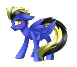 Size: 2729x2376 | Tagged: safe, artist:scarlet-spectrum, oc, oc only, oc:cloak, pegasus, pony, blushing, commission, high res, simple background, solo, transparent background