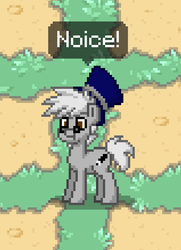 Size: 556x768 | Tagged: safe, pony, pony town, glasses, hat, michael rosen, noice, pixel art, ponified, solo, top hat