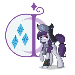 Size: 1700x1700 | Tagged: safe, artist:ponyarchuk, oc, oc only, pony, unicorn, fallout equestria, clothes, cutie mark, hat, looking at you, ministry of image, pipbuck, rarity's cutie mark, scarf, solo