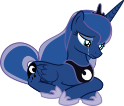 Size: 11802x10137 | Tagged: safe, artist:j5a4, princess luna, alicorn, pony, comic:surprise, g4, absurd resolution, crying, female, prone, sad, simple background, solo, transparent background, vector