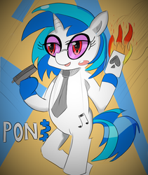 Size: 2448x2902 | Tagged: safe, artist:timorikawa, dj pon-3, vinyl scratch, g4, female, high res, necktie, solo