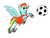 Size: 1024x768 | Tagged: safe, artist:clacksphob, derpibooru exclusive, rainbow dash, g4, clothes, female, football, jersey, newbie artist training grounds, socks, solo