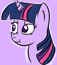 Size: 631x713 | Tagged: safe, artist:itsthinking, twilight sparkle, g4, bust, female, nose wrinkle, portrait, scrunchy face, solo