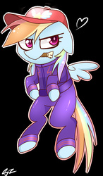 Size: 686x1173 | Tagged: dead source, safe, artist:php69, rainbow dash, g4, the cart before the ponies, coveralls, female, solo