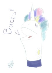 Size: 914x1280 | Tagged: safe, artist:malwinters, princess celestia, princess luna, g4, butts, sock puppet, wat