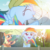 Size: 591x593 | Tagged: safe, artist:pastelpiesister, edit, edited screencap, screencap, applejack, rainbow dash, earth pony, pegasus, pony, g4, the mane attraction, character swap, clothes, cute, dashabetes, duo, duo female, eyes closed, female, filly, filly applejack, filly rainbow dash, guitar, hat, heartwarming, icosahedron, jackabetes, open mouth, open smile, raised hoof, singing, smiling, spread wings, tongue out, wings, younger