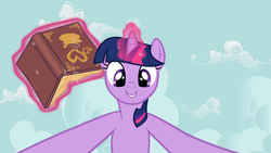 Size: 1366x768 | Tagged: safe, screencap, twilight sparkle, pony, g4, hearts and hooves day (episode), book, female, hearts and hooves day, mare, out of context, solo