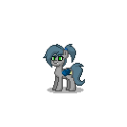 Size: 400x400 | Tagged: safe, oc, oc only, oc:eclipse penumbra, bat pony, pony, pony town, green eyes, pixel art, ponytail