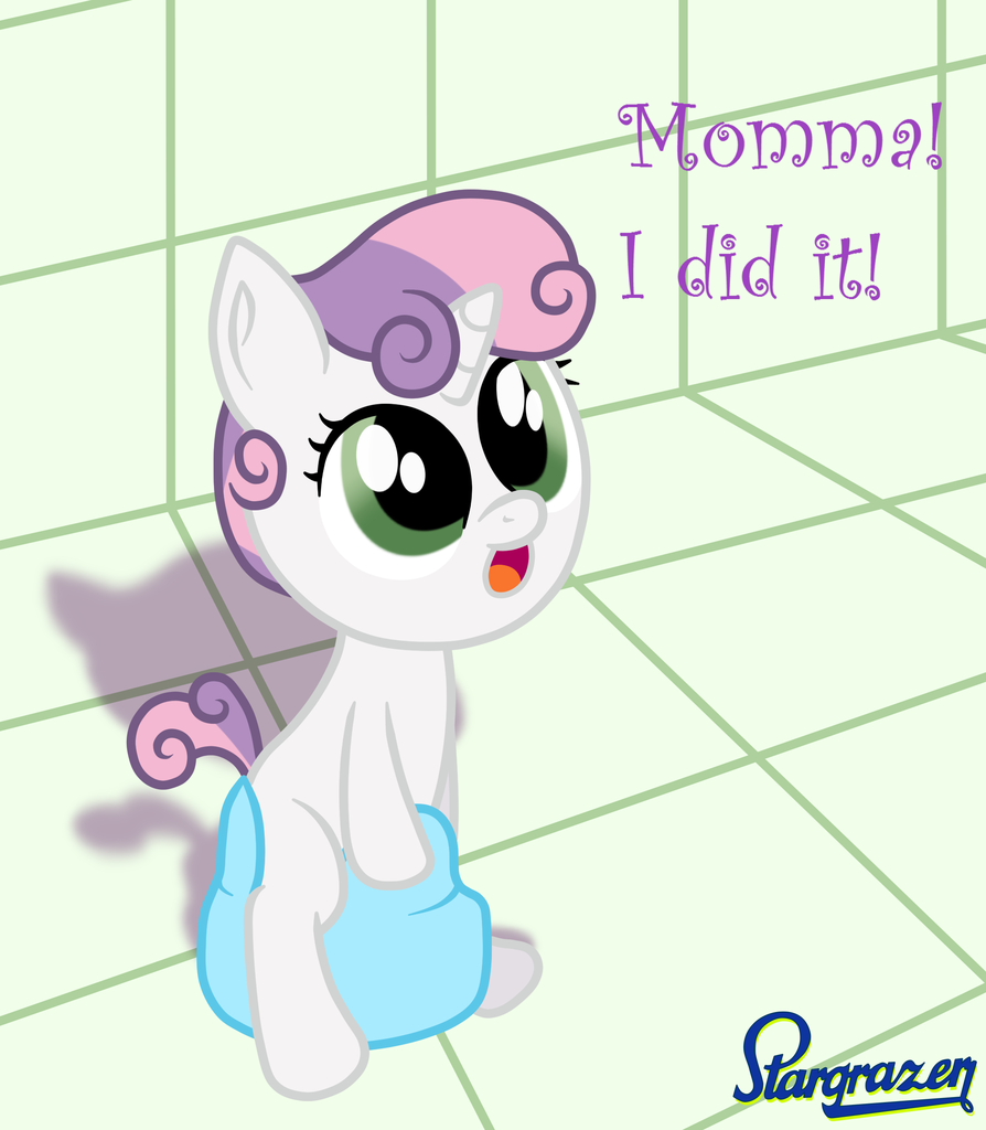 my little pony sweetie belle diaper pee