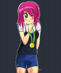 Size: 2500x3000 | Tagged: safe, artist:noah-x3, oc, oc only, oc:neon flare, human, gold medal, high res, humanized, humanized oc, solo