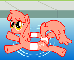 Size: 1388x1128 | Tagged: safe, artist:akakun, oc, object pony, original species, badumsquish approved, floaty, i can't believe it's not badumsquish, inner tube, ponified, scrunchy face