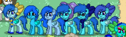 Size: 412x123 | Tagged: safe, pegasus, pony, unicorn, pony town, female, gem, hilarious in hindsight, lapis lazuli, lapis lazuli (steven universe), male, multeity, ponified, pony town multeity, steven universe, trixie's hat