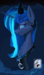 Size: 606x1036 | Tagged: safe, artist:majorlaughmaster, artist:tamikimaru, princess luna, g4, bust, female, portrait, solo