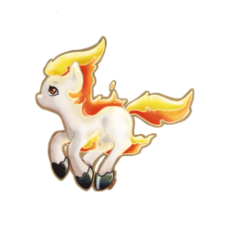 Size: 3000x3000 | Tagged: safe, artist:bean-sprouts, ponyta, crossover, high res, pokémon, ponified, simple background, solo, transparent background
