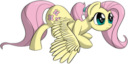Size: 2000x1002 | Tagged: safe, artist:datapony, fluttershy, pegasus, pony, g4, alternate hairstyle, female, newbie artist training grounds, ponytail, simple background, solo, transparent background