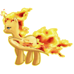 Size: 3000x3000 | Tagged: safe, artist:bean-sprouts, alicorn, moltres, pony, crossover, high res, pokémon, ponified, solo
