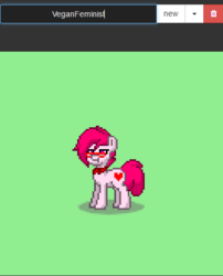 Size: 398x492 | Tagged: safe, oc, oc only, oc:veganfeminist, pony, pony town, eris is at it again, female, op is a duck, solo, sprite, there's a joke in here somewhere