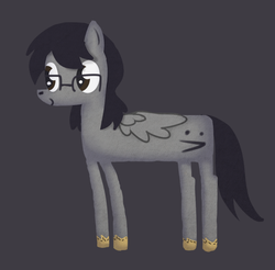 Size: 706x696 | Tagged: safe, artist:enma-darei, oc, oc only, oc:mortimer hooves, pegasus, pony, glasses, male, simple background, solo, stallion