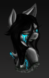 Size: 700x1100 | Tagged: safe, artist:djm30wm1x, crying, glowing, statue