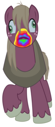 Size: 1053x2425 | Tagged: safe, artist:sketchmcreations, big macintosh, earth pony, pony, 28 pranks later, g4, cookie zombie, derp, male, rainbow muzzle, raised hoof, simple background, solo, stallion, transparent background, vector