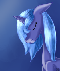 Size: 1200x1426 | Tagged: safe, artist:funny-arts, princess luna, g4, eyes closed, female, s1 luna, solo