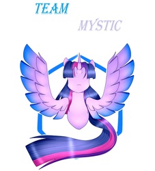 Size: 1489x1638 | Tagged: safe, artist:clefficia, twilight sparkle, alicorn, pony, g4, female, pokémon go, solo, team mystic, twilight sparkle (alicorn)