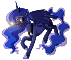 Size: 1600x1362 | Tagged: safe, artist:whisperseas, princess luna, alicorn, pony, g4, female, mouth hold, simple background, smiling, solo, sparkler (firework), transparent background