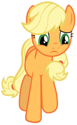 Size: 7000x11300 | Tagged: safe, artist:tardifice, applejack, g4, hearthbreakers, absurd resolution, female, missing accessory, sad, simple background, solo, transparent background, vector