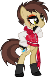 Size: 764x1196 | Tagged: safe, artist:lightningbolt, derpibooru exclusive, earth pony, pony, g4, .svg available, a fever you can't sweat out, bipedal, clothes, femboy, flower, makeup, male, panic! at the disco, ponified, rose, ryan ross, shoes, show accurate, simple background, socks, solo, stallion, svg, transparent background, vector, vest
