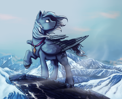 Size: 1000x815 | Tagged: safe, artist:28gooddays, oc, oc only, pegasus, pony, mountain