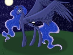 Size: 1024x768 | Tagged: safe, artist:drawitwriteit, princess luna, pony, g4, female, solo