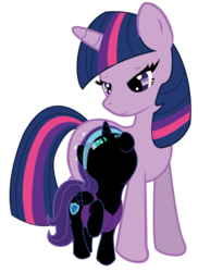 Size: 3000x4125 | Tagged: safe, artist:masternodra, artist:slyfoxcl, twilight sparkle, oc, oc:nyx, alicorn, pony, g4, alicorn oc, female, filly