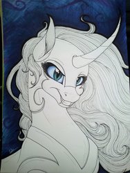 Size: 1024x1365 | Tagged: safe, artist:lupiarts, nightmare moon, g4, female, solo, traditional art, wip
