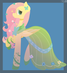 Size: 2100x2300 | Tagged: safe, artist:dashagame666, fluttershy, g4, clothes, dress, female, gala dress, high res, raised hoof, solo