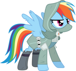 Size: 7615x7084 | Tagged: safe, artist:pink1ejack, rainbow dash, pegasus, pony, dungeons and discords, g4, absurd resolution, boots, clothes, crossover, dungeons and dragons, epaulettes, fantasy class, female, hood, mask, rainbow rogue, rogue, simple background, solo, spread wings, thief, transparent background, utility belt, vector, wings