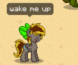 Size: 414x348 | Tagged: safe, oc, oc only, oc:dragy, pony, pony town, bring me to life, evanescence, song reference