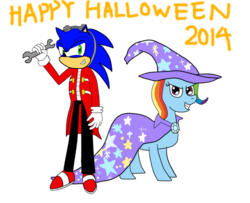 Size: 1024x830 | Tagged: safe, artist:infinityr319, rainbow dash, pony, g4, clothes, cosplay, costume, crossover, doctor eggman, halloween, happy halloween, implied trixie, male, simple background, sonic the hedgehog, sonic the hedgehog (series), transparent background