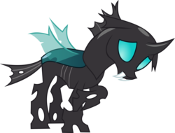 Size: 4000x3042 | Tagged: safe, artist:limedazzle, thorax, changeling, g4, the times they are a changeling, high res, inkscape, male, raised hoof, show accurate, simple background, solo, transparent background, unhappy, vector