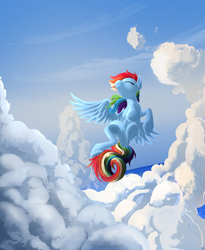 Size: 2000x2444 | Tagged: safe, artist:jaeneth, rainbow dash, pegasus, pony, g4, cloud, cloudy, cute, dashabetes, eyes closed, female, flying, high res, mare, sky, smiling, solo, spread wings, windswept mane, wings