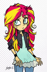 Size: 650x986 | Tagged: safe, artist:serge-stiles, sunset shimmer, equestria girls, g4, clothes, eyeliner, female, simple background, solo