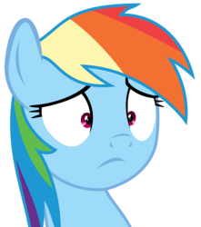 Size: 3241x3666 | Tagged: safe, artist:sketchmcreations, rainbow dash, 28 pranks later, g4, frown, high res, simple background, transparent background, unsure, vector