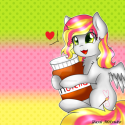 Size: 1024x1024 | Tagged: safe, artist:dfymitsukofd, oc, oc only, pony, food, nutella, solo